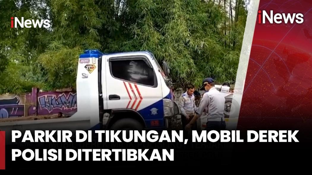 Parkir Sembarangan, Mobil Derek Polisi Diangkut Dishub Jakarta