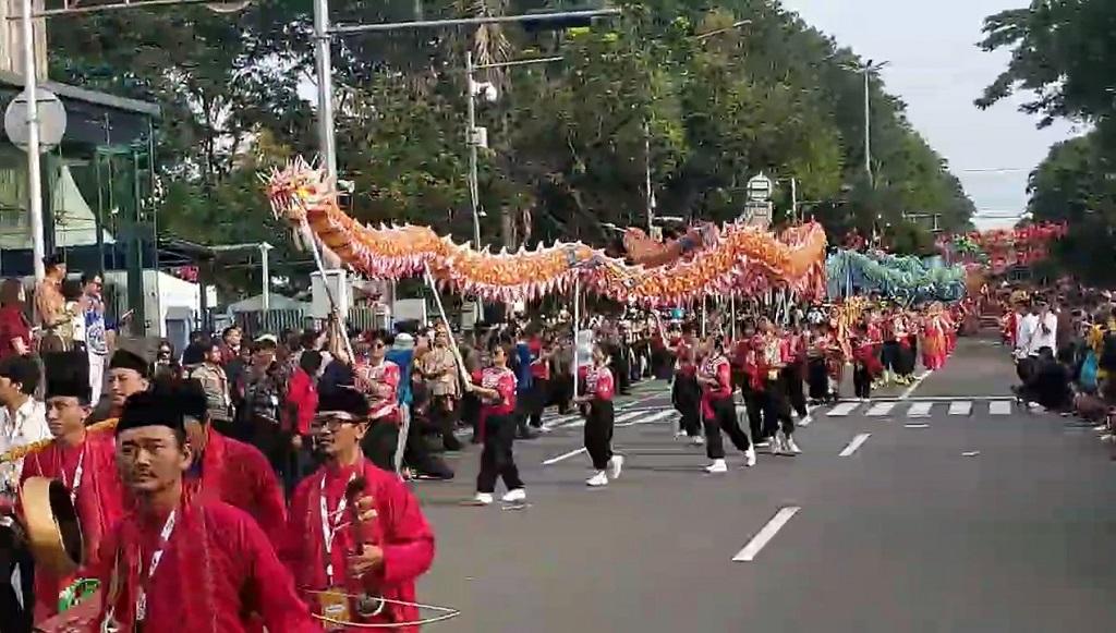 Meriah! Ini Suasana Parade Imlek Nusantara 2026 di Lapangan Banteng Jakpus