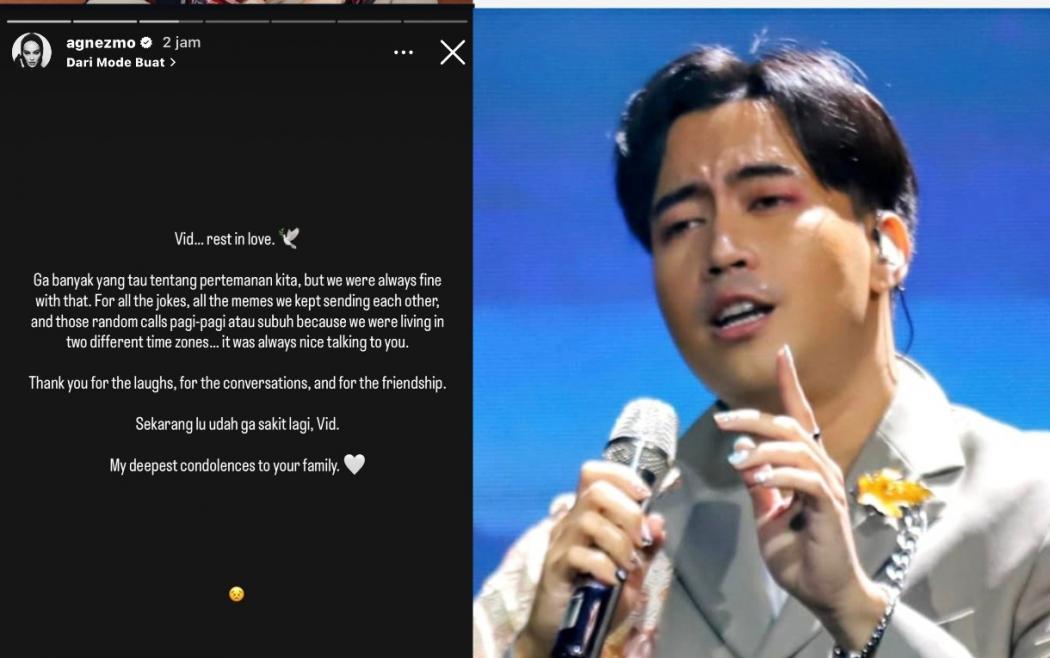 Berduka Atas Kepergian Vidi Aldiano, Agnez Mo: Sekarang Lu Udah Ga Sakit Lagi Vid