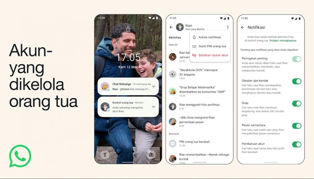 Orang Tua Kini Bisa Awasi Chat dan Panggilan Anak di WhatsApp, Begini Caranya