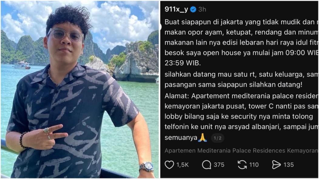Viral Prank Open House Lebaran Bikinan 911x_y, Netizen Buru Pemilik Akun!