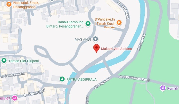 Makam Vidi Aldiano Muncul di Aplikasi Google Maps, Jadi Titik Destinasi