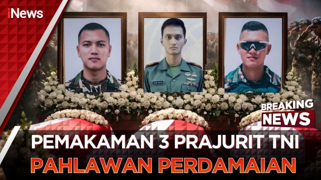 Detik-Detik Haru! 3 Prajurit TNI Gugur di Lebanon Diserang Israel, Dimakamkan dengan Penuh Khidmat
