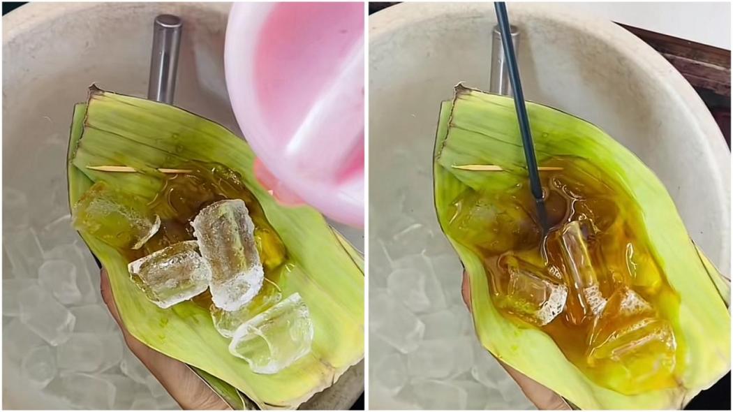 Viral Es Teh Pakai Daun Pisang Imbas Plastik Mahal, Netizen Syok!