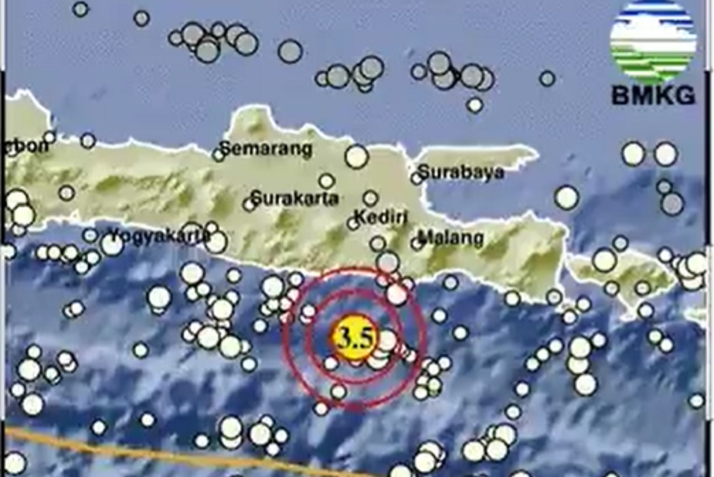 Gempa Terkini M 3,5 Guncang Blitar Jatim, Berpusat di Laut