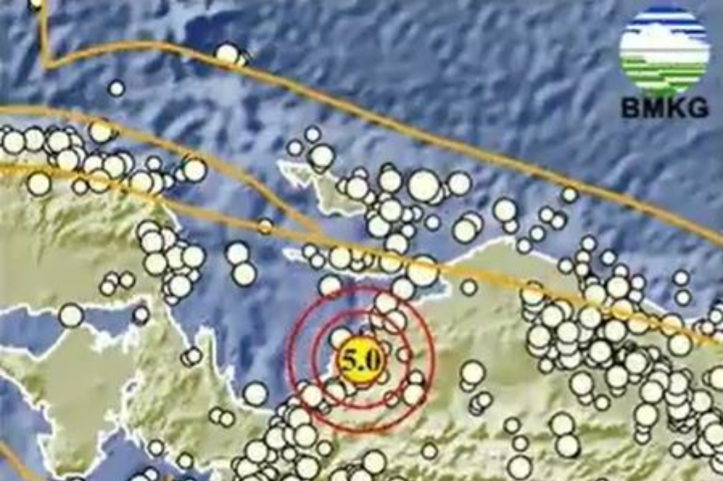 Gempa Hari Ini Magnitudo 5,0 Guncang Waropen Papua