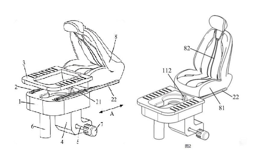 Unik, Produsen Mobil China Patenkan Toilet di Kursi Kendaraan