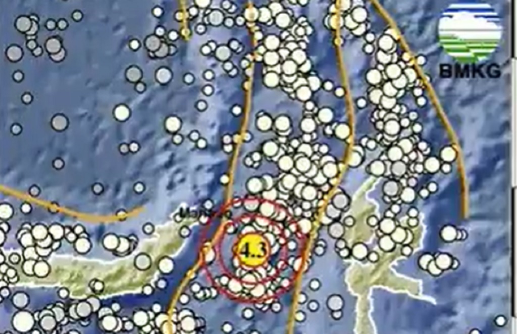 Gempa Terkini M 4,3 Guncang Bitung Sulut, Berpusat di Laut