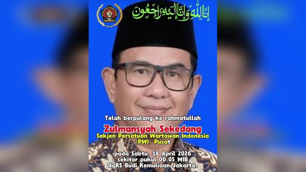 Sekjen PWI Pusat Zulmansyah Sekedang Meninggal Dunia
