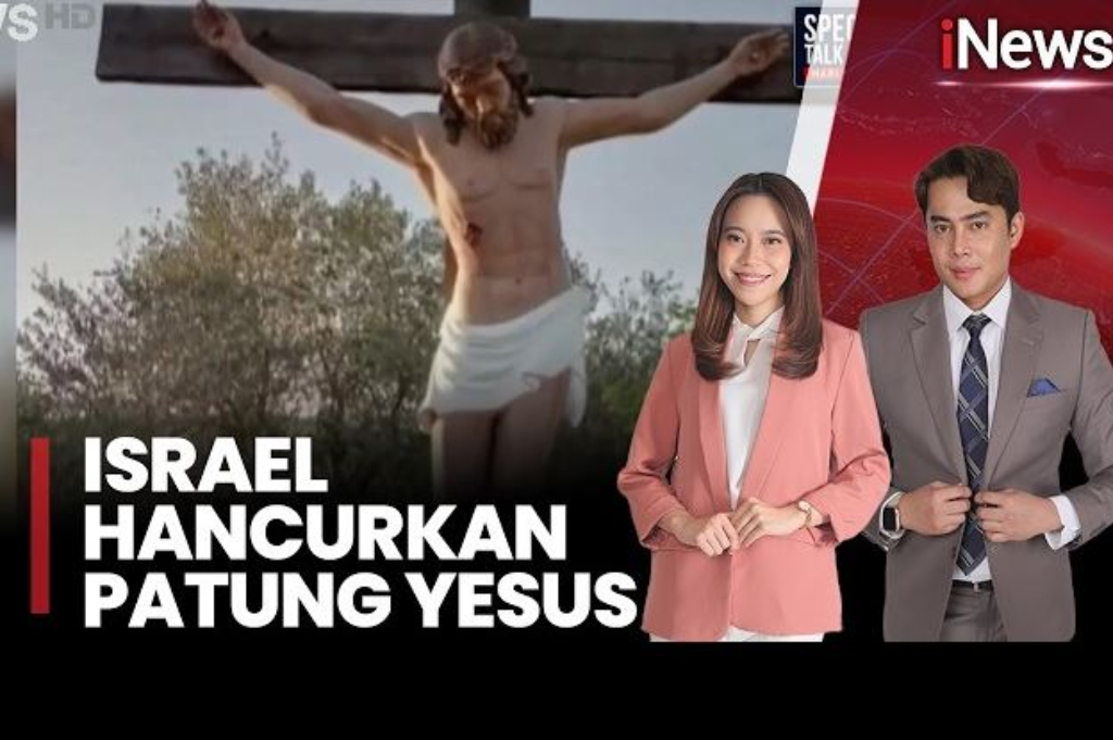 Tentara Israel Hancurkan Patung Yesus di Lebanon Pakai Palu Godam