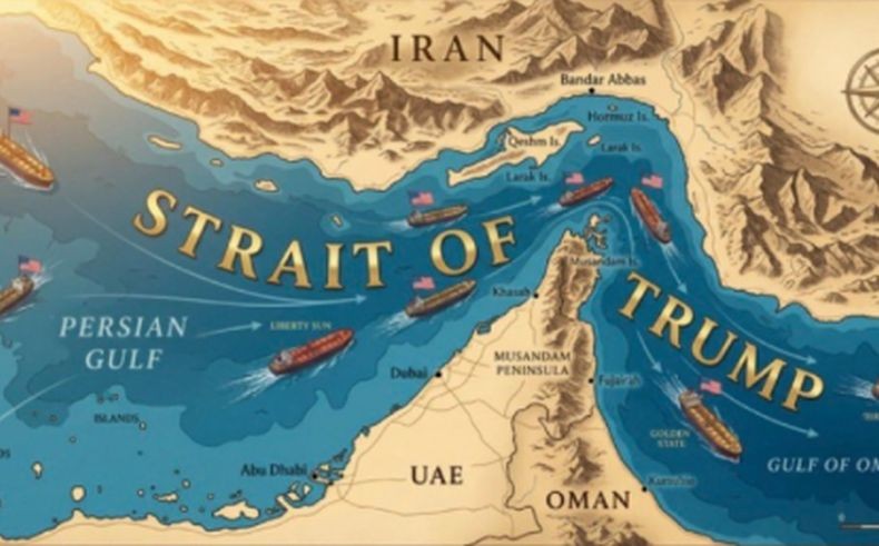 Trump Posting Gambar Ubah Nama Selat Hormuz dengan 