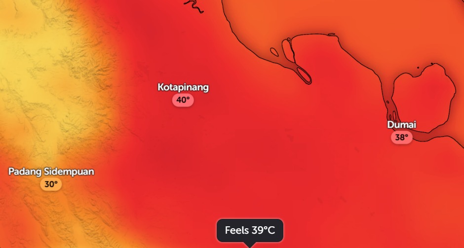 Suhu Kotapinang 40 Derajat Celsius Siang Ini, Terpanas se-Indonesia!