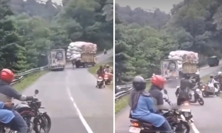 Viral, Sopir Boks Rela Ditabrak demi Selamatkan Truk Nyaris Jatuh ke Jurang