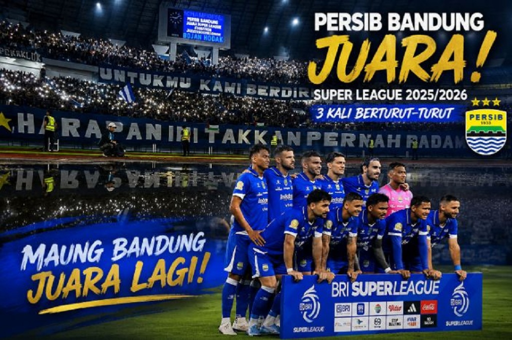 Persib Bandung Juara Tiga Kali Beruntun, GBLA Bergemuruh oleh Ribuan Bobotoh