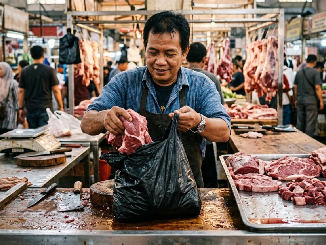 Bahaya Plastik Hitam Dipakai Bungkus Daging, Bisa Picu Gangguan Saraf hingga Kanker