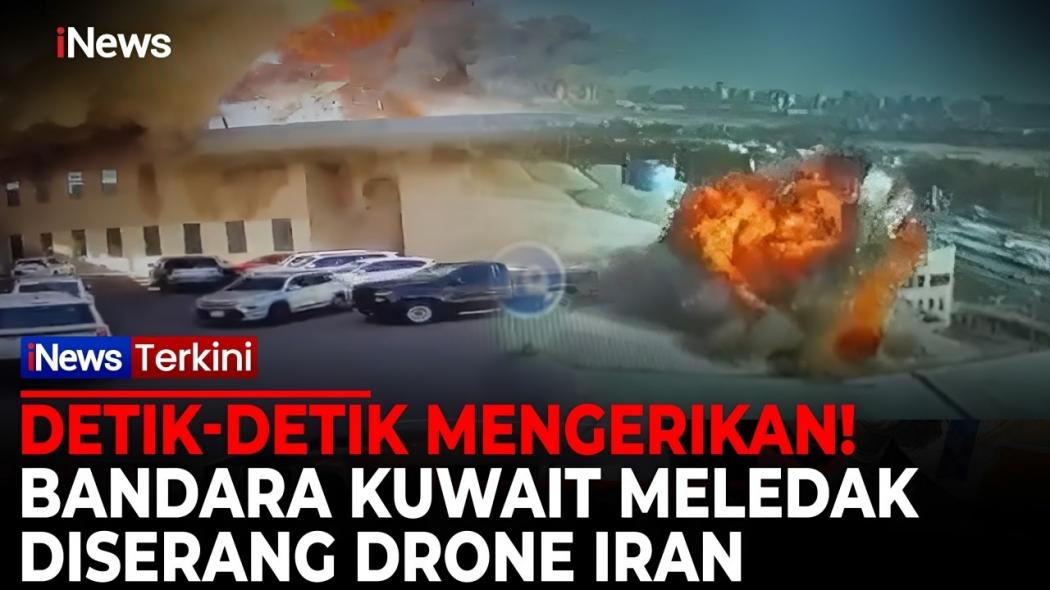 Detik-Detik Bandara Kuwait Diguncang Ledakan Drone Iran, 63 Orang Terluka