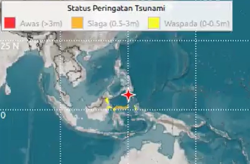 Gempa Besar M7,7 Guncang Filipina, 25 Wilayah Indonesia Berpotensi Tsunami