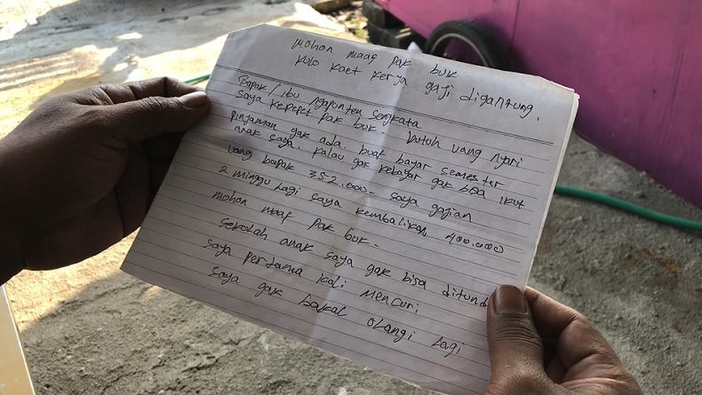 Surat Haru Maling di Mojokerto, Ngaku Mencuri demi Bayar Semester Sekolah Anak