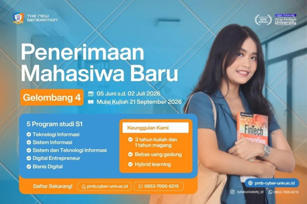 PMB Cyber University Gelombang 4 2026 Telah Dibuka, Segera Daftarkan Diri Anda!