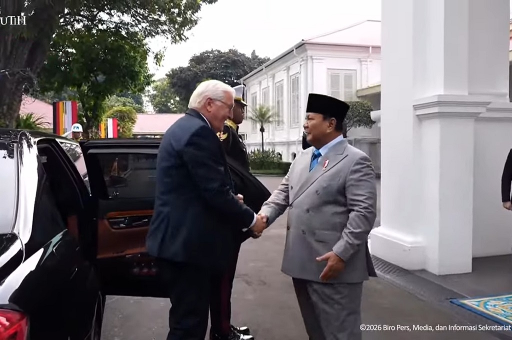 Prabowo Sambut Hangat Presiden Jerman Frank-Walter Steinmeier di Istana