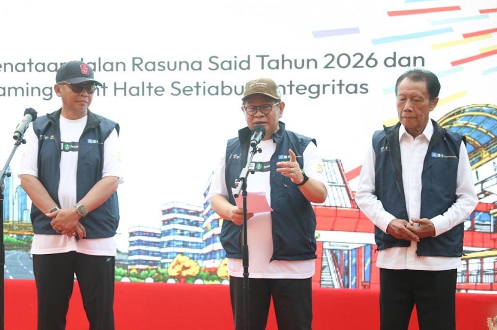 Pramono Resmikan Penataan Jalan Rasuna Said usai 109 Tiang Monorel Dibongkar