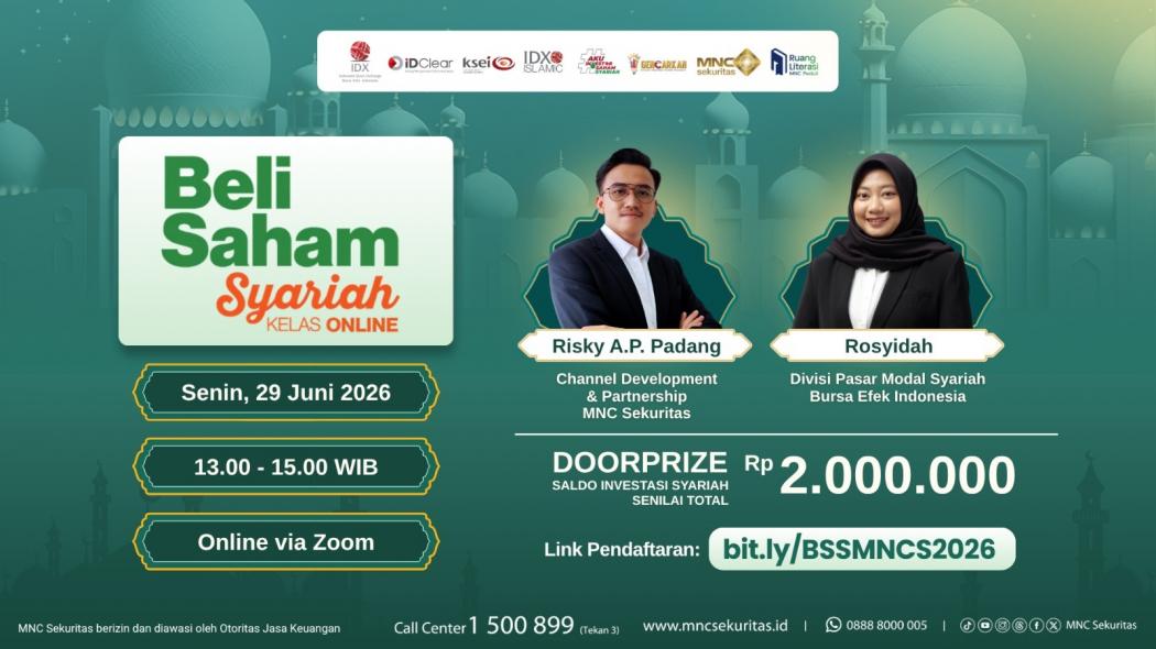 MNC Sekuritas Ajak Investor Pahami Saham Syariah Lewat Webinar Gratis Beli Saham Syariah