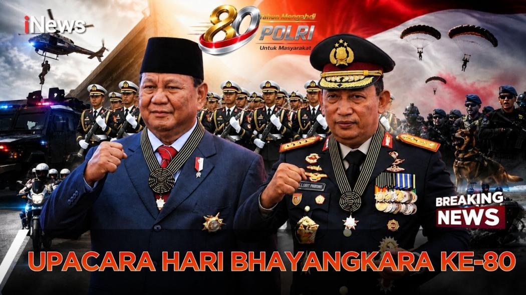 Prabowo Pimpin Upacara Hari Bhayangkara ke-80, Anugerahkan Tanda Kehormatan kepada 2 Satker dan 10 Polda