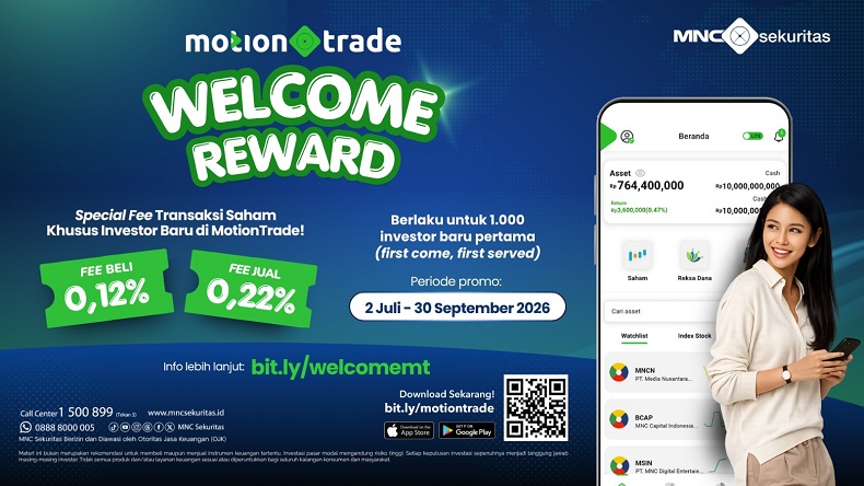 MNC Sekuritas Luncurkan Promo Welcome Reward, Investor Baru Bisa Dapat Special Fee!