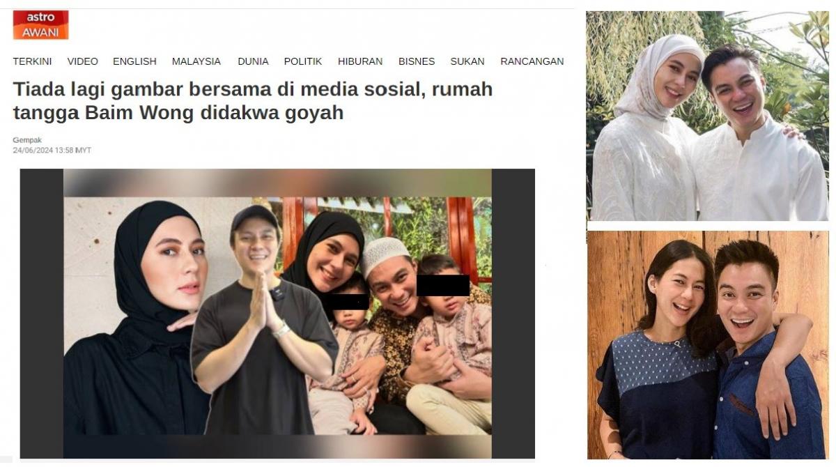 Isu Keretakan Rumah Tangga Baim Wong dan Paula Verhoeven Jadi Sorotan Media  Malaysia