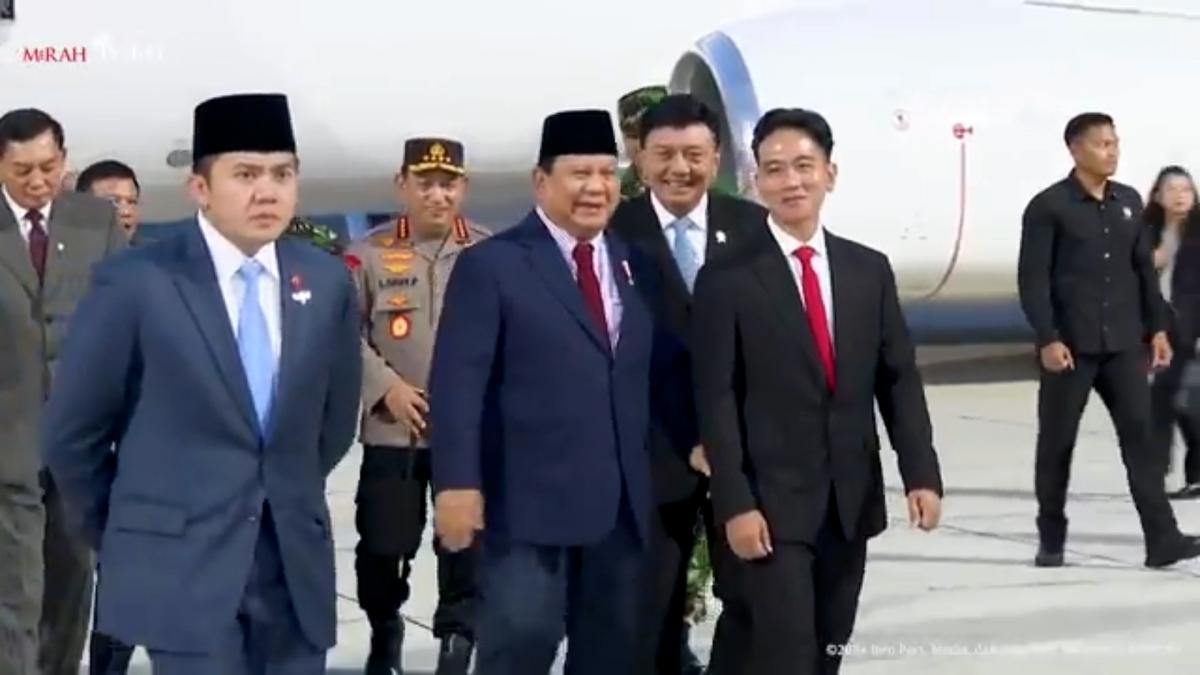 Detik-Detik Presiden Prabowo Tiba di Tanah Air Disambut Gibran Rakabuming