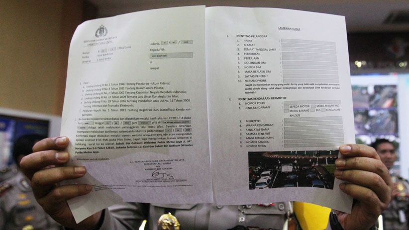 Begini Bentuk Surat Konfirmasi E Tilang Untuk Pelanggar Lalu Lintas