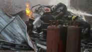Pangkalan Gas Ludes Terbakar di Medan, Tabung Berhamburan