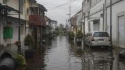 Kondisi Kawasan Kota Lama Semarang Masih Terendam Banjir