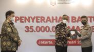 Pemerintah Serahkan Bantuan 35 Juta Masker kepada TNI - Polri