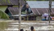 Ribuan Rumah Terendam Banjir hanya Terlihat Atap di Desa Pengaron Banjar Kalsel