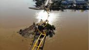 Penampakan dari Udara Jembatan Ponulele Palu Roboh akibat Gempa