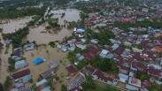 Penampakan dari Udara Permukiman di Bengkulu Dilanda Banjir