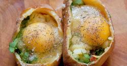 Menu Sehat Pengganti Nasi, Kentang Panggang Isi Telur