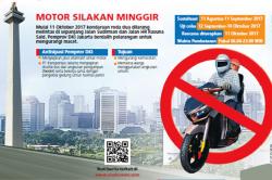Tahun Depan, Kendaraan Roda Dua Bebas Masuk Jalur MH Thamrin
