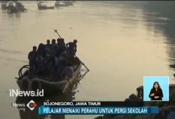Naik Perahu, Begini Perjuangan Siswa SMA di Bojonegoro Ikuti UNBK