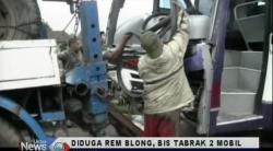 Rem Blong, Bus Tabrak 2 Mobil, 5 Orang Terluka