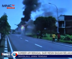 Korsleting Mesin, Bus Rombongan Siswa SD asal Jatim Terbakar
