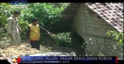 Diterjang Longsor, Pagar Bangunan Sekolah MTS 2 Gunungkidul Ambrol 