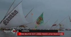 Serunya Adu Cepat Perahu Layar Tradisional di Pantai Kenjeran