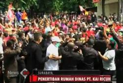 Pengosongan Rumah Dinas PT KAI Berlangsung Ricuh