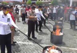 Polda Kalsel Musnahkan Tujuh Juta Pil Zenith 