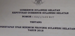 Upah Minimum Provinsi Sulawesi Selatan Naik Menjadi Rp. 2.647.767 