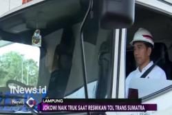 Naik Truk, Jokowi Resmikan Tol Pertama di Lampung