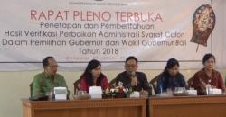KPU Bali Nyatakan Berkas 2 Paslon Lengkap, Kubu Koster-Ace Protes