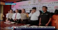 Polres Tapanuli Utara Amankan 17 Orang Terlibat Judi dan Narkoba